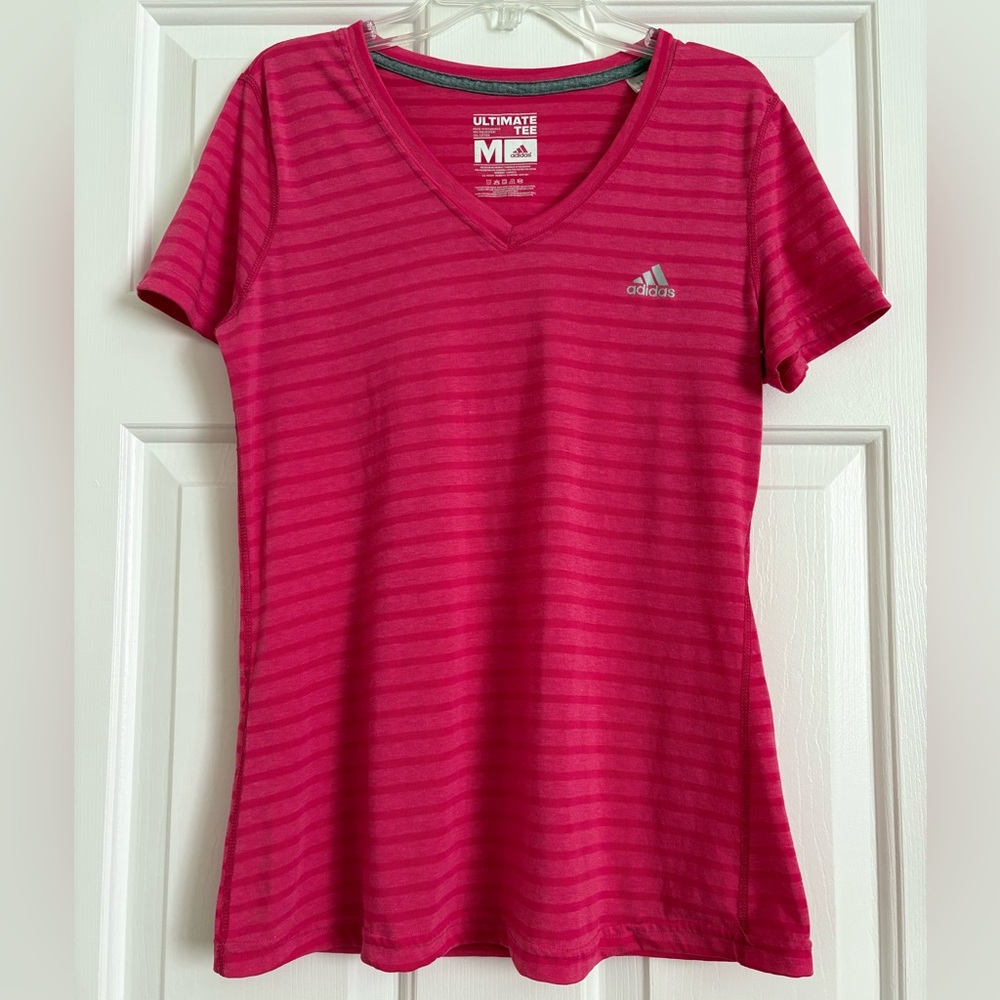 Adidas Pink Fitted Short Sleeve Tee